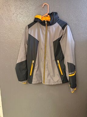 Lands' End Kids Gray & Black Winter Coat with Hood